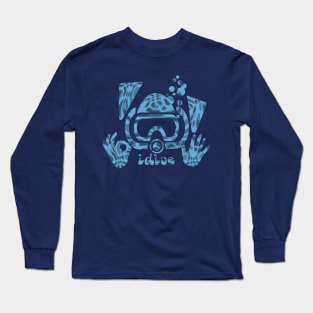 iDive OK DIve Buddy Scuba Diving Original Dive Art Diver Classic Blues Long Sleeve T-Shirt